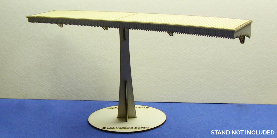 B 00-01 OO gauge station canopy type 1 Station canopy type 1 for buildings up to 230 mm long. Stand not included.
